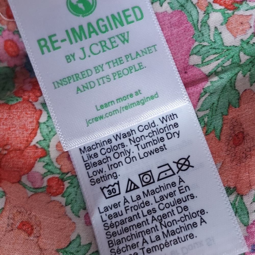 J. Crew Liberty Print Smocked Floral Short Puff Sleeve Blouse Small Cottagecore - Picture 9 of 11